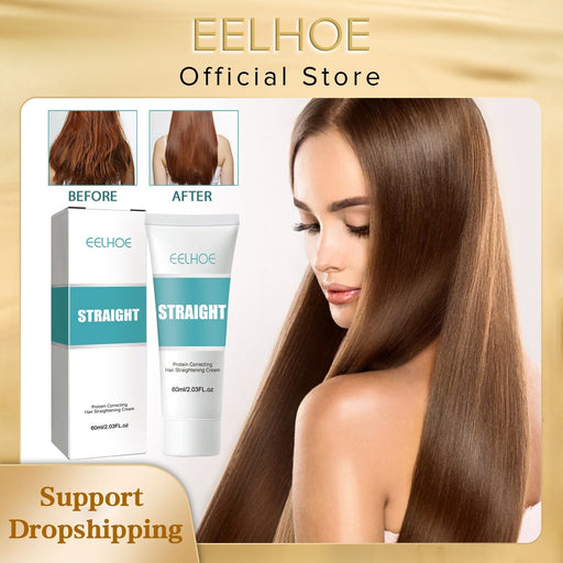 Keratin Hair Straightening Cream Professional Treatment - Protein Correction Cream Faster Smoothing for Any Types of Hair - Gear Elevation